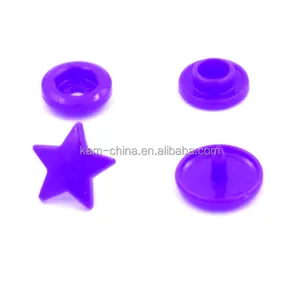 Blue star custom color eco-friendly fashion little children plastic prong snap button for star shaped buttons