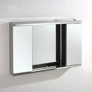 عالية الجودة الحمام الجدار شنقا المرحاض العلوي الذكية مضاءة خزانة بمرآة مع مصباح ليد