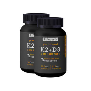 LIFEWORTH Soporte inmunológico Salud ósea y salud del corazón D3 + MK-7 (<span class=keywords><strong>vitamina</strong></span> K2) Cápsulas Suplementos para adultos - Product Image 2