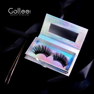 Gollee en Los Ángeles y oro blanco tira <span class=keywords><strong>de</strong></span> papel caso Etiqueta Privada <span class=keywords><strong>de</strong></span> cliente caja <span class=keywords><strong>de</strong></span> embalaje para falso <span class=keywords><strong>de</strong></span> visón pestañas - Product Image 1