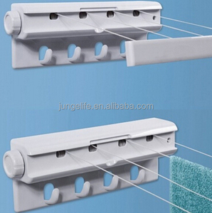 Séchoir <span class=keywords><strong>à</strong></span> <span class=keywords><strong>linge</strong></span> <span class=keywords><strong>rétractable</strong></span> <span class=keywords><strong>à</strong></span> 4 lignes avec cintre, fixation murale - Product Image 1