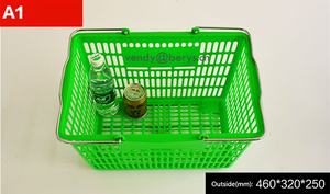 Cesta de Compras Apilable de PP de 20L, Azul y Roja, Personalizada por Berys, para Frutas y Verduras, con Asa -5 45 - Product Image 6