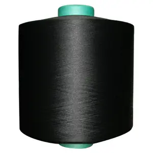 โพลีเอสเตอร์ DTY 150D/48F/2 HIM DDB สีดำ S + Z, 2ply เส้นด้าย DTY