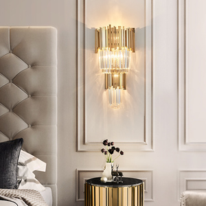 Lampada da <span class=keywords><strong>Parete</strong></span> Moderna a LED in Cristallo, Applique Dorata in Metallo per Camera da Letto e Corridoio, Illuminazione Decorativa - Product Image 6