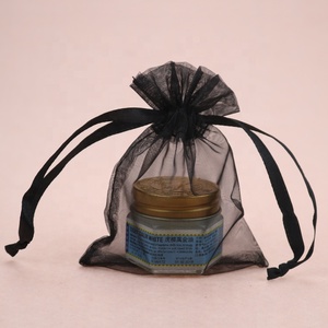 Sac en <span class=keywords><strong>organza</strong></span> à cordon imprimé personnalisé noir pour cadeau - Product Image 5