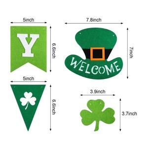 Decorazioni murali di san Patrick confezione da 3 striscioni di ghirlanda di trifoglio in feltro - Product Image 2