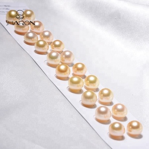 Chất Lượng Cao 10-12Mm AA + Nước Biển Một Cặp Trung Quốc Vàng Biển Nam Vòng Hạt Ngọc Trai - Product Image 3