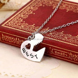 Collar con colgante de moda con cerradura de llave en forma de corazón para mejores amigos para siempre amantes novias para aniversarios enlace de aleación de Zinc - Product Image 3