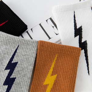 Ulzzang स्केटबोर्ड थंडर फ्लैश प्रिंट खेल लड़कों लड़कियों Harajuku किशोरों की ट्यूब मोजे महिलाओं आकस्मिक - Product Image 5