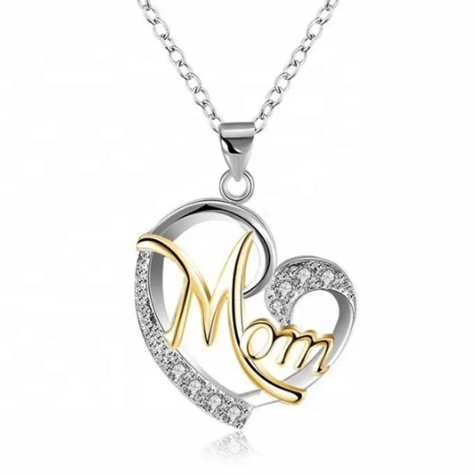 Mother's Day Wholesale Gift Love Heart Pendant Dear Mom Necklace