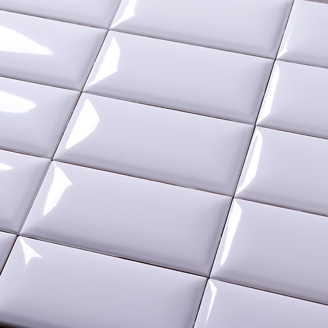 Kitchen Backsplash White Glossy Ceramic Mosaic Subway Tile