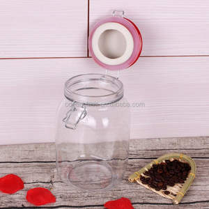 Frasco <span class=keywords><strong>de</strong></span> vidrio cuadrado con patas, frasco <span class=keywords><strong>de</strong></span> vidrio <span class=keywords><strong>de</strong></span> albañil elegante, con tapa <span class=keywords><strong>de</strong></span> pinza <span class=keywords><strong>de</strong></span> cerámica - Product Image 5