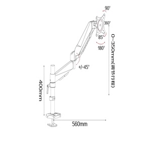 Montaje / sostenedor de computadora del monitor dual del soporte de la primavera del gas, brazo ajustable del oscilación del mon - Product Image 3