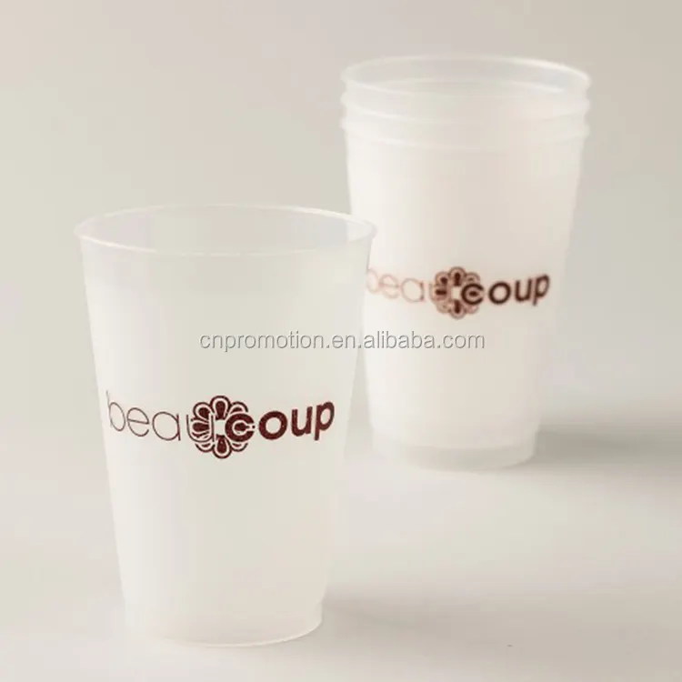 プラスチック製の透明なつや消しプラスチック製の飲用カップ16オンス