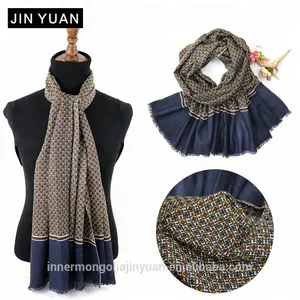 Mongolia interna 80s sciarpa con stampa in lana Merino stole designer brand winter Women Fashion sciarpe di lana scialle