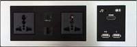 Elektrische Wandsteckdose Desktop-Steckdose / 5-Sterne-Hotel Wandmontierter Medien-Hub mit Bluetooth