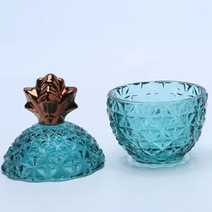 wholesale luxury pineapple shaped glass candle jars