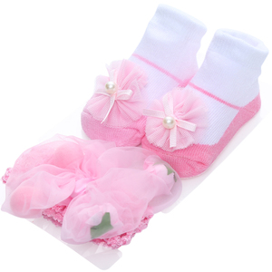2 في 1 علبة هدايا جميلة مجموعة عصابة رأس وجوارب للأطفال - Product Image 4
