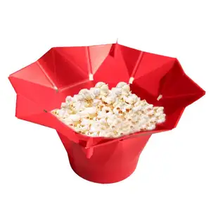 Embalagem de silicone caixa de popcorn dobrável, recipiente recipiente recipiente dobrável personalizado