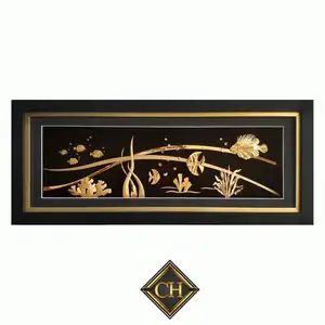 Beautiful hand made Aquarium Gold foil Art