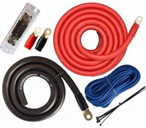 Voiture audio 0 Jauge Kit Ampli Amplificateur Installer Le Câblage Puissance Seulement 0 Ga Fil