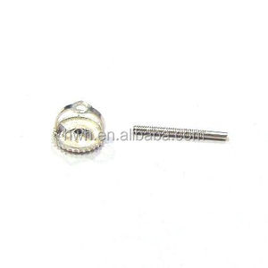 H1209/S 925 Solid <strong>Silver</strong> <strong>Earring</strong> Screw Pin and 5mm <strong>Back</strong> - Product Image 4