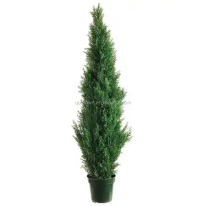 Ngoài Trời UV Chống Cháy Nhân Tạo Topiary Xoắn Ốc Nhựa Cedar Cypress Boxwood Bóng Topiary Xoắn Ốc Cây Cây