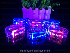 Adjustable "<strong>Happy</strong>" <strong>Letter</strong> Band Christmas Led Slap Bracelet Slap Wristband - Product Image 2