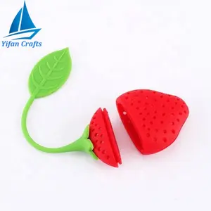 Kitchen Supplies Tea Strainer Non-toxic Strawberry Shape Silicone Infuser Tools