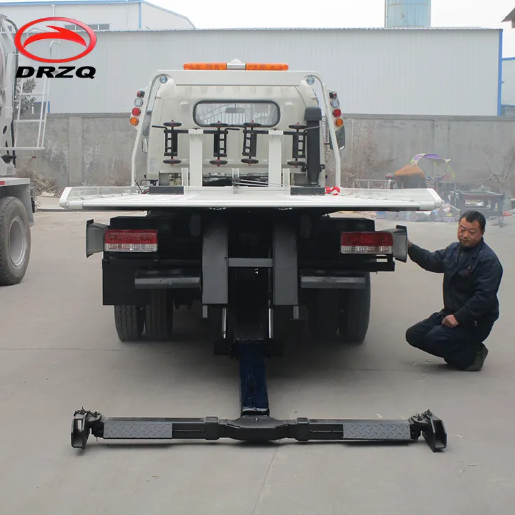 1 pull 2 cars Tow wrecker truck 4X2 truck mounted Recovery Vehicle with Siren and top mounted Alarm