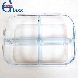Thiết Kế Mới Chịu Nhiệt 4 Ngăn Glass Hộp Ăn Trưa Glass Bento Hộp Bao Bì Thủy Tinh <span class=keywords><strong>Container</strong></span> Thực Phẩm Có Nắp - Product Image 5