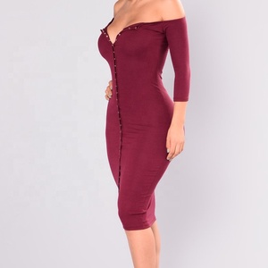 Personalizada <span class=keywords><strong>de</strong></span> fábrica 2018 más nuevo sexy rojo mujeres bodycon vendaje vestido midi - Product Image 2