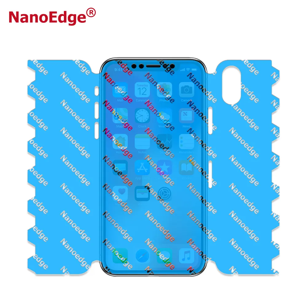 NANOEDGE-Protector de pantalla completo para iPhone X, película de TPU de protección frontal y trasera, para todo el cuerpo