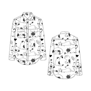 Camicette pigiami stampate su misura da donna <span class=keywords><strong>per</strong></span> camicie lunghe da donna - Product Image 4