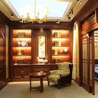 Bibliothèque de luxe en bois massif de chêne, style ancien, offre spéciale