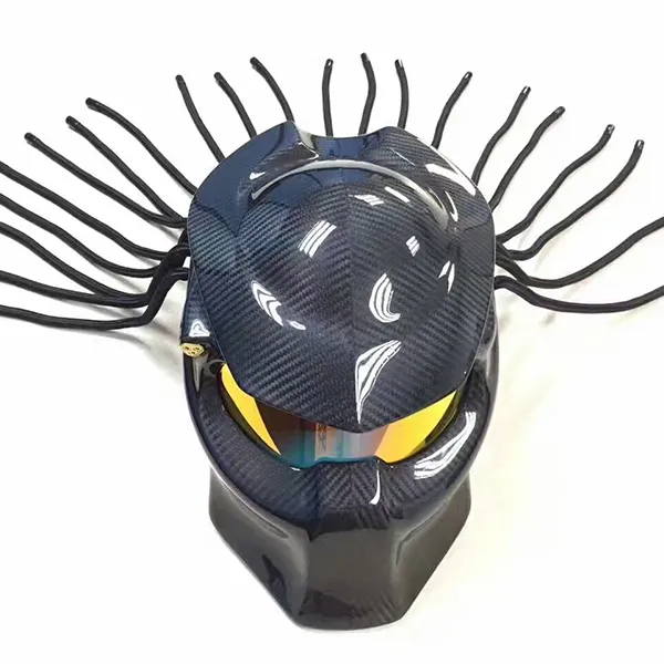 R&D Predator Carbon Fiber Reinforced Motorcycle Helmet