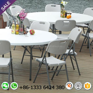 Venta directa de fábrica al aire libre del banquete de boda de jardín, restaurante blanco plegable de plástico redonda de mesa de - Product Image 6
