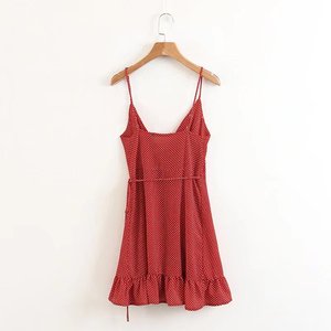 Las mujeres estilo salvaje pequeña ola adoraba corto vestido de la correa - Product Image 4