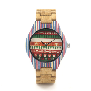 Relojes de madera hechos a mano de Bamboo Nature Relojes creativos de madera hechos a mano 2018 New Fashion Quartz Clock - Product Image 1
