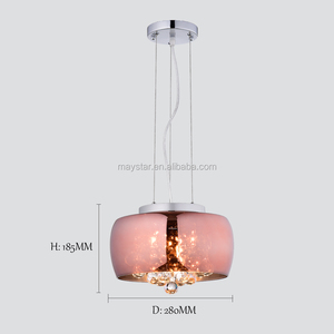 Lampadario Moderno Sospeso Circolare in Vetro con Perline di Cristallo Base G9 Decorazione Casa Luce Pendente in Vetro - Product Image 6