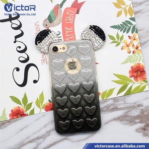 2017 productos más populares calado estilo amor epoxi colorido TPU caja del teléfono celular con pegatina para iPhone 7 - Product Image 1
