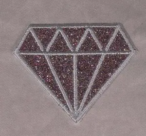 High quality glitter embroidery patch Sparkle Silver Diamond Gem Applique Patch Iron embroidery design Accept custom designs