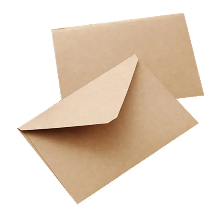 WXF-126 A6 cards packaging recycled kraft paper flap folding gift card hotel key packaging small paper envelopes