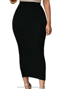 Jupe Longue Maxi Moulante Taille Haute Femme Chic Décontractée Style Rétro Printemps Été Idéale pour le Bureau E71188 - Product Image 6