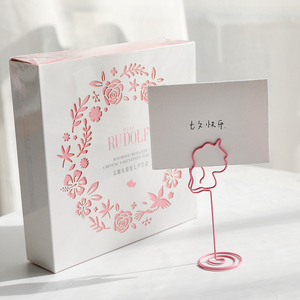 Mini Note Card <strong>Holders</strong> Table Number Stands Table Card <strong>Holder</strong> Metal Wire Picture <strong>Photo</strong> <strong>Holder</strong> with Heart Shape Menu Memo Clips - Product Image 4