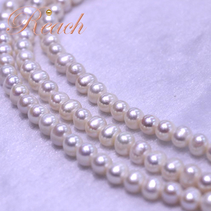R.Gem. 7-8Mm Bánh Mì Hình Dạng Cao Luster Bán Hoàn Thành Pearl Necklace Nước Ngọt Với Khuyết Tật Trắng - Product Image 5