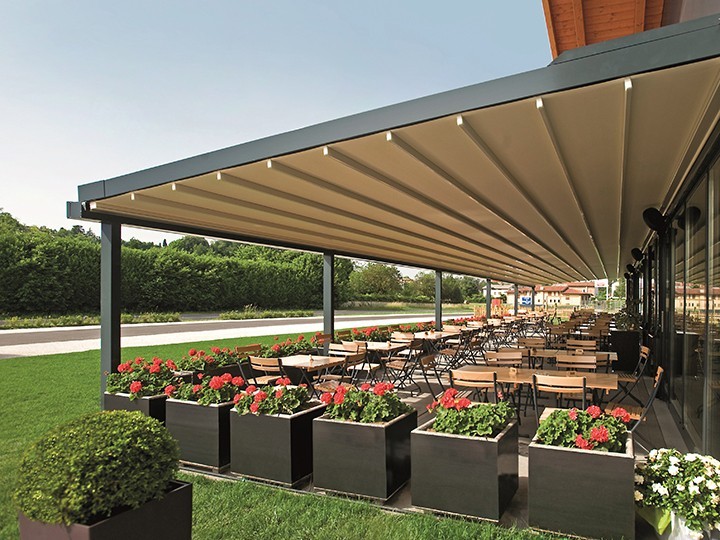 Design moderne Rétractable En Aluminium Pergola Toit Auvent Système