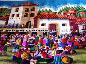 Tapisserie tissée Tenture murale faite à la main Pérou 57X46 "Ppunchay TP/WD-053 - Product Image 1