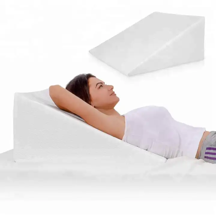 Bed Wedge Pillow with Memory Soft Foam Top by Cushy Form Support Pillow  Best for Sleeping Reading Rest or Elevation