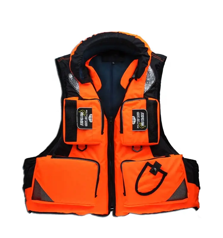 Adulto di base personalizzato lavoro marino kayak da pesca ponticello sport galleggiante arancione di sicurezza giacca di salvataggio vest per lo snorkeling